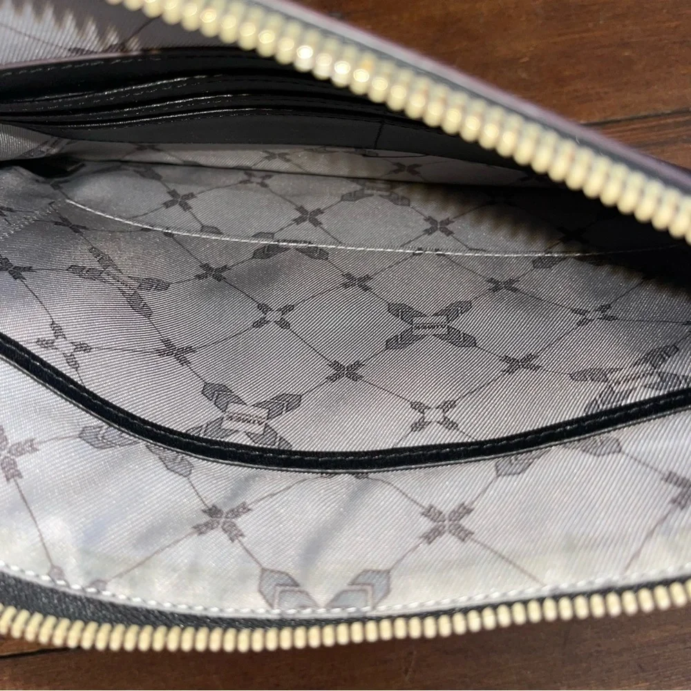 Elegant Black  Clutch with gold tone hardware